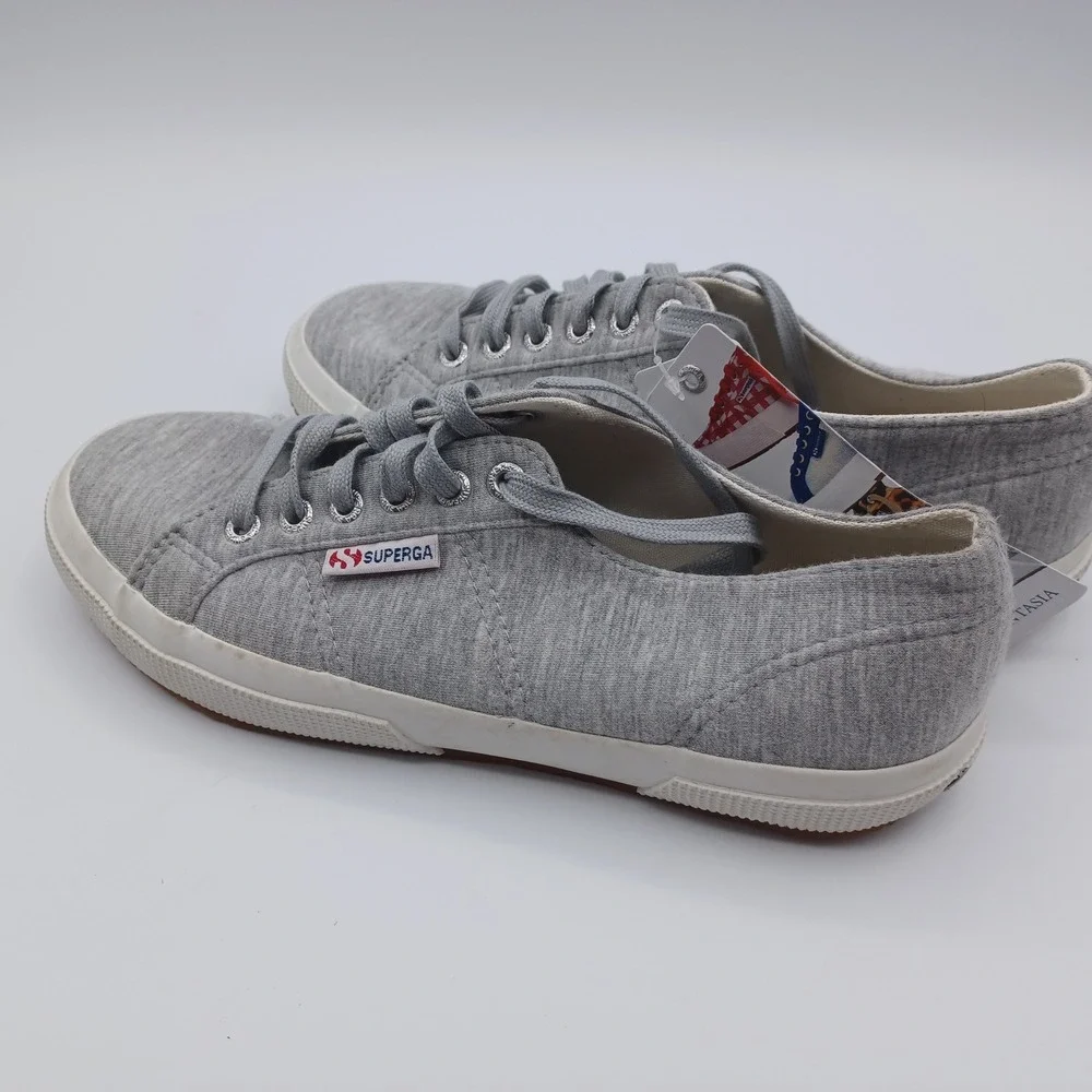 Superga 2750 Jersey Sneaker Womens 8 Grey New‎ Low Top Lace Up Casual Shoes